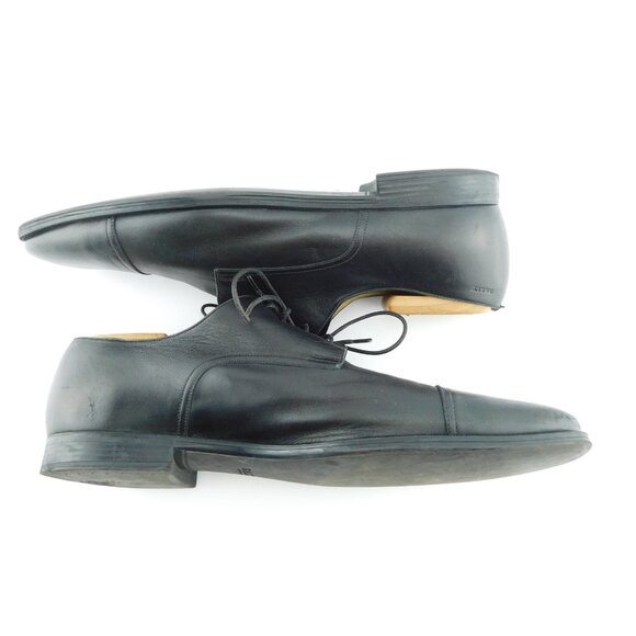 BALLY Black Soft Leather Cap Toe Lace-up Oxfords 11 - Picture 3 of 8